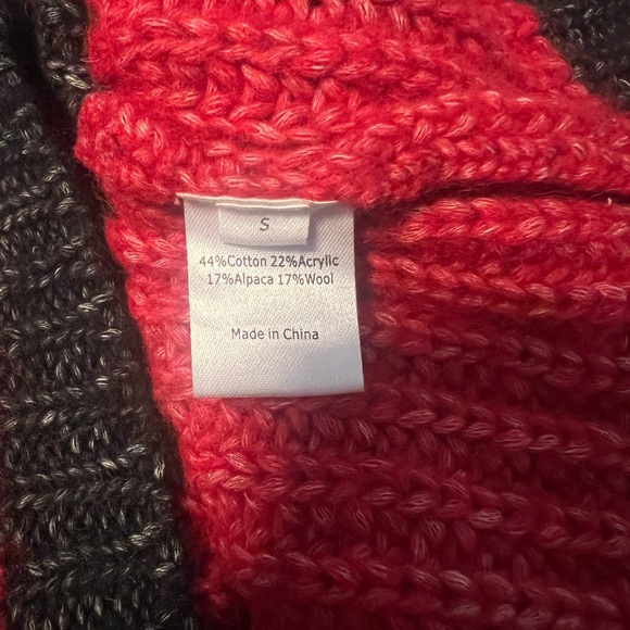 La Ligne Black and Red Wide-Stripe Chunky Crew Sweater - Picture 4 of 5